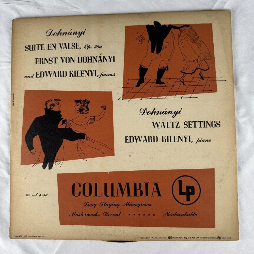 Dohnanyi Suite Valse Vinyl Lp EX Columbia Kilenyi Pianos Waltz Microgroove